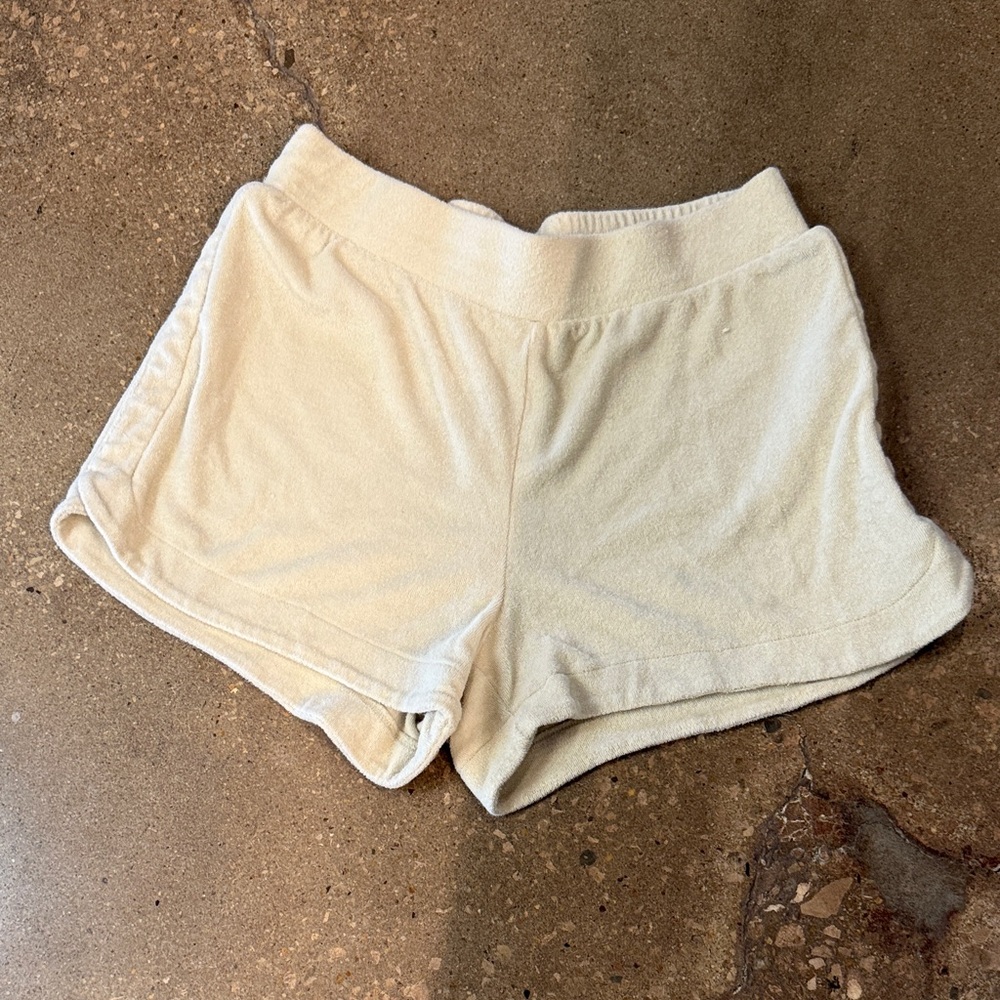 a new day Women's Soft Cream Terry Cloth Athletic Shorts